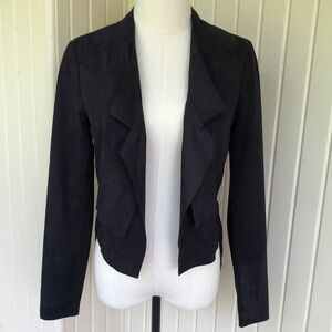 INC International Concepts black faux suede and knit Jacket